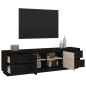 Meuble TV Noir 176x37x47,5 cm Bois de pin massif