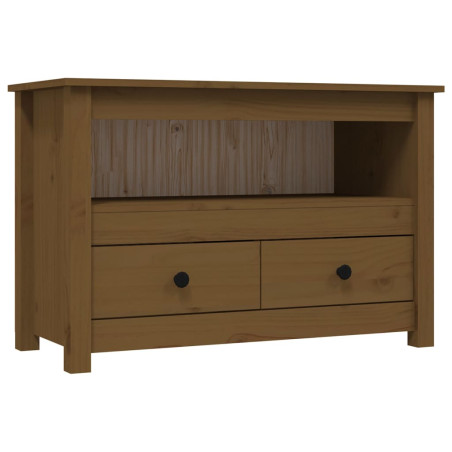 Meuble TV Marron miel 79x35x52 cm Bois de pin massif