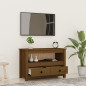 Meuble TV Marron miel 79x35x52 cm Bois de pin massif