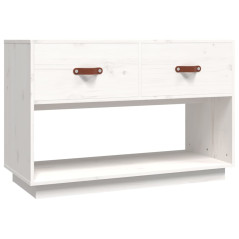 Meuble TV Blanc 90x40x60 cm Bois de pin massif