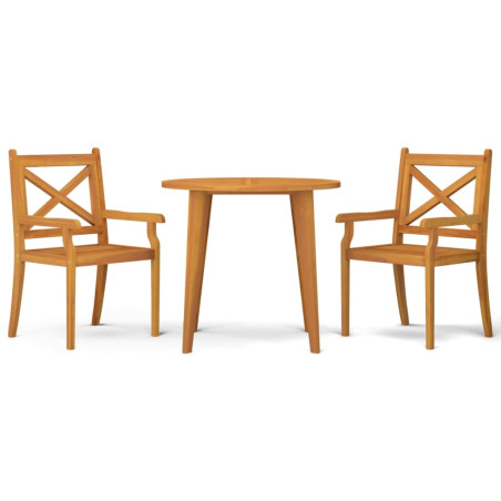 Ensemble à manger de jardin 3 pcs Bois d'acacia solide