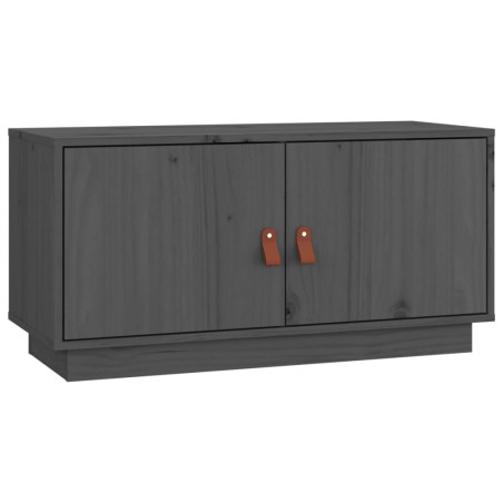 Meuble TV Gris 80x34x40 cm Bois de pin massif