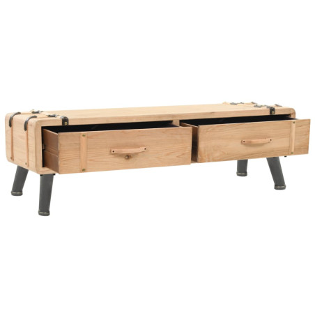 Meuble TV 110x33x35 cm Bois de sapin massif