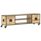 Meuble TV 130x30x39 cm Bois massif de manguier