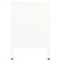 Meuble TV Blanc 105x35x52 cm Acier et verre