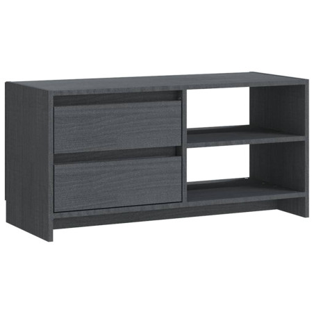 Meuble TV Gris 80x31x39 cm Bois de pin massif