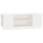 Meuble TV Blanc 110x35x40,5 cm Bois de pin massif