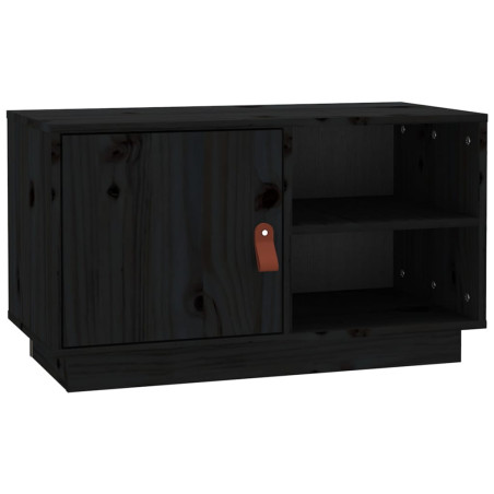 Meuble TV Noir 70x34x40 cm Bois de pin massif