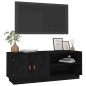 Meuble TV Noir 105x34x40 cm Bois de pin massif