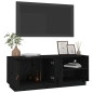 Meuble TV Noir 105x34x40 cm Bois de pin massif