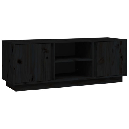 Meuble TV Noir 110x35x40,5 cm Bois de pin massif