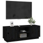 Meuble TV Noir 110x35x40,5 cm Bois de pin massif