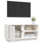 Meuble TV Blanc 80x35x40,5 cm Bois de pin massif