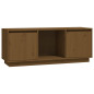 Meuble TV Marron miel 110,5x35x44 cm Bois de pin massif