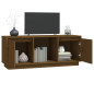 Meuble TV Marron miel 110,5x35x44 cm Bois de pin massif