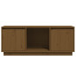 Meuble TV Marron miel 110,5x35x44 cm Bois de pin massif