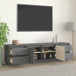 Meuble TV Gris 176x37x47,5 cm Bois de pin massif