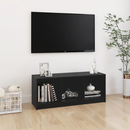 Meuble TV Noir 104x33x41 cm Bois de pin massif