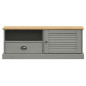 Meuble TV VIGO gris 106x40x40 cm bois massif de pin