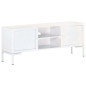 Meuble TV Blanc 115x30x46 cm Bois massif de manguier