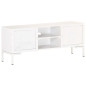 Meuble TV Blanc 115x30x46 cm Bois massif de manguier