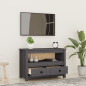 Meuble TV Gris 79x35x52 cm Bois de pin massif