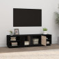 Meuble TV Noir 156x40x40 cm Bois de pin massif