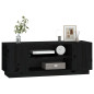 Meuble TV Noir 110x35x40,5 cm Bois de pin massif