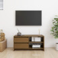 Meuble TV Marron miel 80x31x39 cm Bois de pin massif