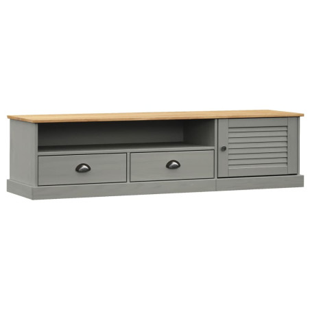 Meuble TV VIGO gris 156x40x40 cm bois massif de pin