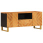 Meuble TV marron et noir 105x33,5x46 cm bois massif manguier