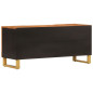 Meuble TV marron et noir 105x33,5x46 cm bois massif manguier