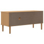 Meuble TV SENJA aspect rotin marron 106x40x49cm bois massif pin