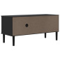 Meuble TV SENJA aspect rotin noir 106x40x49cm bois massif pin