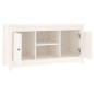 Meuble TV Blanc 103x36,5x52 cm Bois de pin massif