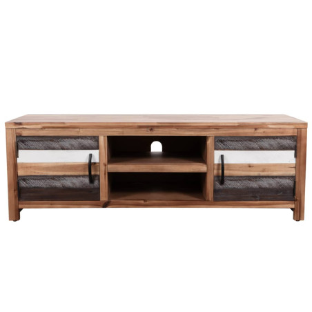 Meuble TV bois massif d'acacia 120 x 35 x 40 cm