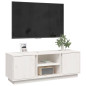 Meuble TV Blanc 110x35x40,5 cm Bois de pin massif