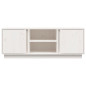 Meuble TV Blanc 110x35x40,5 cm Bois de pin massif