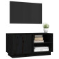 Meuble TV Noir 80x35x40,5 cm Bois de pin massif