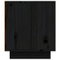 Meuble TV Noir 80x35x40,5 cm Bois de pin massif