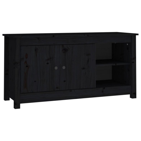 Meuble TV Noir 103x36,5x52 cm Bois de pin massif