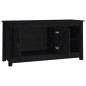 Meuble TV Noir 103x36,5x52 cm Bois de pin massif