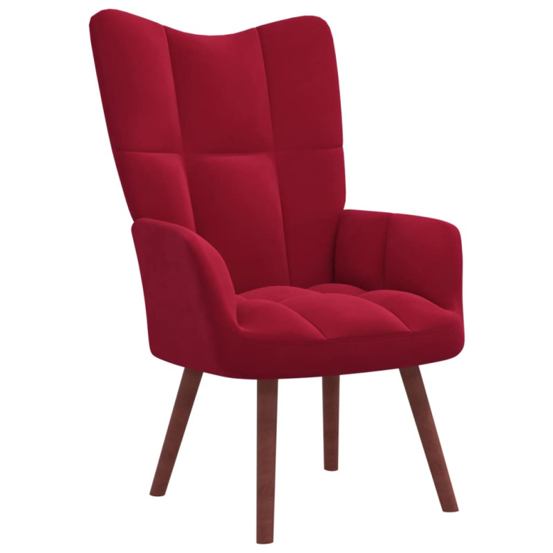 Chaise de relaxation Rouge bordeaux Velours