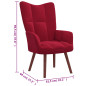 Chaise de relaxation Rouge bordeaux Velours