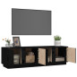 Meuble TV Noir 140x40x40 cm Bois de pin massif