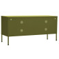 Meuble TV Vert olive 105x35x50 cm Acier