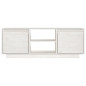 Meuble TV Blanc 110x30x40 cm Bois de pin massif