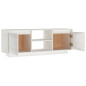 Meuble TV Blanc 110x30x40 cm Bois de pin massif