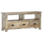 Meuble TV 110x30x50 cm Bois massif de manguier