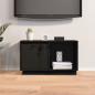 Meuble TV Noir 74x35x44 cm Bois de pin massif